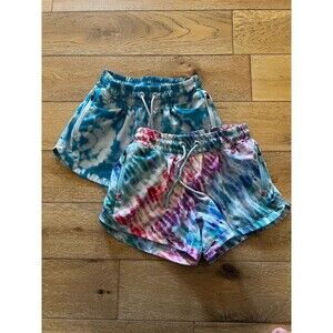 Athleta Girl Lot Of 2 Athletic Shorts Tie Dye Size Medium 8-10